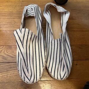 Cousu Main blue and white striped espadrilles Classic flat sz EU 42